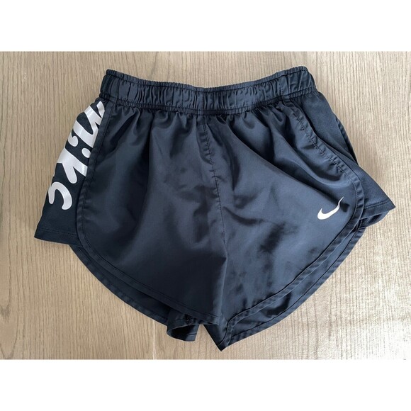 2 Pair of Nike Dry-Fit Tempo Shorts Size Small Black & Green w/ Script Logo - Picture 8 of 13